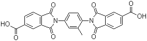 2,2'-(2-甲基-1,4-亚苯基)双[2,3-二氢-1,3-二氧代-1H-异吲哚-5-羧酸]分子结构 (CAS 114731-67-8)