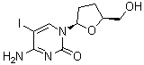 structure of CAS# 114748-57-1, 2',3'-二脱氧-5-碘胞苷