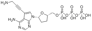 CAS # 114748-69-5, 7-Deaza-7-propargylamino-ddATP, [[(2S,5R)-5-[4-amino-5-(3-aminoprop-1-ynyl)pyrrolo[2,3-d]pyrimidin-7-yl]oxolan-2-yl]methoxy-hydroxyphosphoryl] phosphono hydrogen phosphate