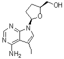 structure of CAS# 114748-70-8, (2S,5R)-5-(4-氨基-5-碘-7H-吡咯并[2,3-d]嘧啶-7-基)四氢-2-呋喃甲醇