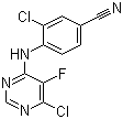 CAS # 1147558-27-7, 3-Chloro-4-[(6-chloro-5-fluoro-4-pyrimidinyl)amino]benzonitrile