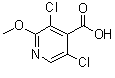 structure of CAS# 1147979-40-5, 3,5-二氯-2-甲氧基-4-吡啶羧酸