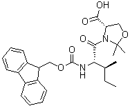 structure of CAS# 1147996-34-6, (4S)-3-[(2S,3S)-2-[[芴甲氧羰基]氨基]-3-甲基-1-氧代戊基]-2,2-二甲基-4-恶唑烷羧酸