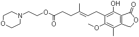 CAS # 115007-34-6, Mycophenolate mofetil, 2-Morpholin-4-ylethyl (E)-6-(4-hydroxy-6-methoxy-7-methyl-3-oxo-1H-isobenzofuran-5-yl)-4-methyl-hex-4-enoate