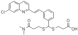 structure of CAS# 115104-28-4, (E)-3-[[[3-[2-(7-氯-2-喹啉基)乙烯基]苯基][[3-(二甲基氨基)-3-氧代丙基]硫基]甲基]硫基]-丙酸