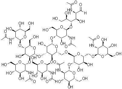 CAS 登录号：115403-70-8, O-2-(乙酰氨基)-2-脱氧-alpha-D-吡喃葡萄糖基-(1→2)-O-[2-(乙酰氨基)-2-脱氧-beta-D-吡喃葡萄糖基-(1→4)]-O-alpha-D-甘露糖基-(1→3)-O-[2-(乙酰氨基)-2-脱氧-beta-D-吡喃葡萄糖基-(1→4)]-O-[O-2-(乙酰氨基)-2-脱氧-beta-D-吡喃葡萄糖基-(1→2)-O-[2-(乙酰氨基)-2-脱氧-beta-D-吡喃葡萄糖基-(1→6)]-alpha-D-甘露糖基-(1→6)]-O-beta-D-甘露糖基-(1→4)-O-2-(乙酰氨基)-2-脱氧-beta-D-吡喃葡萄糖基-(1→4)-2-(乙酰氨基)-2-脱氧-D-葡萄糖