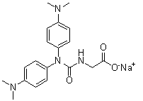 structure of CAS# 115871-19-7, N-[[Bis[4-(dimethylamino)phenyl]amino]carbonyl]glycine monosodium salt