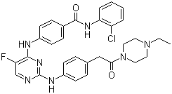 structure of CAS# 1158838-45-9, N-(2-氯苯基)-4-[[2-[[4-[2-(4-乙基-1-哌嗪基)-2-氧代乙基]苯基]氨基]-5-氟-4-嘧啶基]氨基]苯甲酰胺