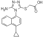 CAS 登录号：1158970-37-6, 2-[[5-氨基-4-(4-环丙基萘-1-基)-4H-1,2,4-三唑-3-基]硫基]乙酸