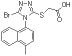 CAS 登录号：1158970-49-0, 2-[[5-溴-4-(4-甲基萘-1-基)-4H-1,2,4-三唑-3-基]硫基]乙酸