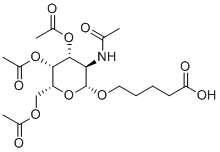 structure of CAS# 1159408-54-4, 5-{[(2R,3R,4R,5R,6R)-4,5-双(乙酰氧基)-6-[(乙酰氧基)甲基]-3-乙酰氨基四氢吡喃-2-基]氧基}戊酸