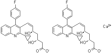 CAS 登录号：1159588-21-2, (3R,5S,6Z)-7-[2-环丙基-4-(4-氟苯基)-3-喹啉基]-3,5-二羟基-6-庚烯酸钙