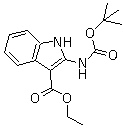 structure of CAS# 1160995-04-9, 2-[[(tert-Butoxyl)carbonyl]amino]-1H-indole-3-carboxylic acid ethyl ester