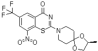 CAS 登录号：1161233-85-7, BTZ 043,2-[(2S)-2-甲基-1,4-二氧杂-8-氮杂螺[4.5]癸烷-8-基]-8-硝基-6-三氟甲基-4H-1,3-苯并噻嗪-4-酮