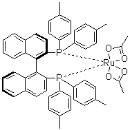 structure of CAS# 116128-29-1, Diacetato[(R)-(+)-2,2'-bis(di-p-tolylphosphino)-1,1'-binaphthyl]ruthenium(II)
