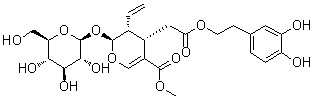 CAS # 116383-31-4, Oleuroside, (2S,3R,4S)-3-Ethenyl-2-(beta-D-glucopyranosyloxy)-3,4-dihydro-5-(methoxycarbonyl)-2H-pyran-4-acetic acid 2-(3,4-dihydroxyphenyl)ethyl ester