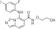 CAS # 1168091-68-6, GDC 0623, 5-(2-Fluoro-4-iodophenylamino)imidazo[1,5-a]pyridine-6-carboxylic acid N-(2-hydroxyethoxy)amide, RG 7421