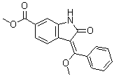 structure of CAS# 1168150-46-6, (3E)-2,3-二氢-3-(甲氧基苯基亚甲基)-2-氧代-1H-吲哚-6-羧酸甲酯