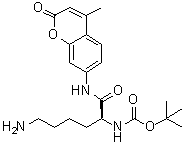 structure of CAS# 116883-12-6, [(1S)-5-氨基-1-[[(4-甲基-2-氧代-2H-1-苯并吡喃-7-基)氨基]羰基]戊基]氨基甲酸叔丁酯