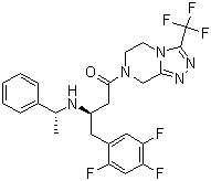 CAS # 1169707-30-5, (3R)-1-[5,6-Dihydro-3-(trifluoromethyl)-1,2,4-triazolo[4,3-a]pyrazin-7(8H)-yl]-3-[[(1R)-1-phenylethyl]amino]-4-(2,4,5-trifluorophenyl)-1-butanone