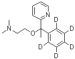 structure of CAS# 1173020-59-1, N,N-二甲基-2-[1-(2,3,4,5,6-五氘苯基)-1-吡啶-2-基乙氧基]乙胺