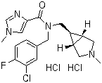 CAS # 1173177-11-1, PF-03463275, N-[(3-Chloro-4-fluorophenyl)methyl]-1-methyl-N-[[(1alpha,5alpha,6alpha)-3-methyl-3-azabicyclo[3.1.0]hex-6-yl]methyl]-1H-imidazole-4-carboxamide hydrochloride