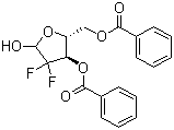 structure of CAS# 1173824-58-2, 2-脱氧-2,2-二氟-D-赤式戊呋喃糖 3,5-二苯甲酸酯
