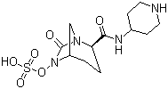 structure of CAS# 1174018-99-5, 硫酸单[(1R,2S,5R)-7-氧代-2-[(4-哌啶基氨基)羰基]-1,6-二氮杂双环[3.2.1]辛-6-基]酯