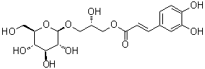 CAS # 117591-85-2, Regaloside C, (2S)-3-[[(2E)-3-(3,4-Dihydroxyphenyl)-1-oxo-2-propen-1-yl]oxy]-2-hydroxypropyl beta-D-glucopyranoside