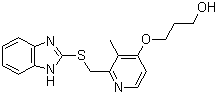 CAS 登录号：117976-91-7, 去甲基雷贝拉唑硫醚, 2-{[4-(3-羟基丙氧基)-3-甲基吡啶-2-基]甲硫基}-1H-苯并咪唑