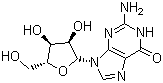 CAS # 118-00-3, Guanosine, 2-Amino-9-beta-D-ribofuranosyl-9H-purine-6-(1H)-one hydrate, Guanine riboside Guanine riboside, 9-(beta-D-Ribofuranosyl)guanine, Guanine-9-beta-D-ribofuranoside