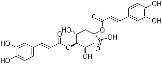 CAS # 1182-34-9, Cynarin, 1,4-Dicaffeylquinic acid, 1,4-Bis[[(E)-3-(3,4-dihydroxyphenyl)prop-2-enoyl]oxy]-3,5-dihydroxycyclohexane-1-carboxylic acid