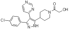 CAS # 1184301-42-5, 1-[4-[3-(4-Chlorophenyl)-4-(4-pyrimidinyl)-1H-pyrazol-5-yl]-1-piperidinyl]-2-hydroxyethanone, SD 0006, SD 06