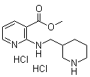 structure of CAS# 1185308-09-1, 2-[(3-哌啶基甲基)氨基]-3-吡啶羧酸甲酯盐酸盐