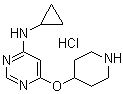 CAS 登录号：1185308-71-7, N-环丙基-6-(4-哌啶基氧基)-4-嘧啶胺盐酸盐