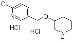 structure of CAS# 1185309-77-6, 2-Chloro-5-[(3-piperidinyloxy)methyl]pyridine hydrochloride