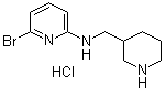 structure of CAS# 1185310-62-6, 6-溴-N-(3-哌啶基甲基)-2-吡啶胺盐酸盐