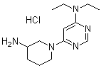 structure of CAS# 1185310-90-0, 6-(3-氨基-1-哌啶基)-N,N-二乙基-4-嘧啶胺盐酸盐