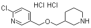 structure of CAS# 1185316-47-5, 2-氯-5-[(3-哌啶基甲氧基)甲基]吡啶盐酸盐