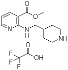 structure of CAS# 1185317-13-8, 2-[(4-哌啶基甲基)氨基]-3-吡啶羧酸甲酯 2,2,2-三氟乙酸盐