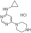 structure of CAS# 1185317-92-3, N-环丙基-6-(1-哌嗪基)-4-嘧啶胺盐酸盐
