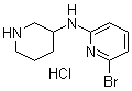 structure of CAS# 1185319-74-7, 6-溴-N-3-哌啶基-2-吡啶胺盐酸盐