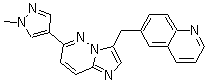 structure of CAS# 1185763-69-2, 6-[[6-(1-Methyl-1H-pyrazol-4-yl)imidazo[1,2-b]pyridazin-3-yl]methyl]quinoline