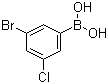structure of CAS# 1186403-17-7, B-(3-溴-5-氯苯基)硼酸