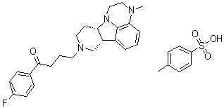 structure of CAS# 1187020-80-9, 1-(4-氟苯基)-4-[(6bR,10aS)-2,3,6b,9,10,10a-六氢-3-甲基-1H-吡啶并[3',4':4,5]吡咯并[1,2,3-de]喹喔啉-8(7H)-基]-1-丁酮对甲苯磺酸盐