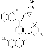 CAS # 1187586-58-8, 1-[[[(1R)-1-[3-[(1S)-1-[[[1-(Carboxymethyl)cyclopropyl]methyl]thio]-2-(7-chloro-2-quinolinyl)ethyl]phenyl]-3-[2-(1-hydroxy-1-methylethyl)phenyl]propyl]thio]methyl]cyclopropaneacetic acid