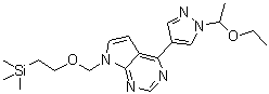 structure of CAS# 1187595-88-5, 4-[1-(1-乙氧基乙基)-1H-吡唑-4-基]-7-[[2-(三甲基硅烷基)乙氧基]甲基]-7H-吡咯并[2,3-d]嘧啶