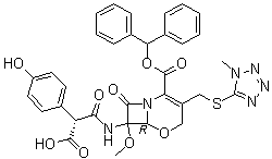 CAS # 1187769-84-1, (6R,7R)-7-[[(2R)-2-Carboxy-2-(4-hydroxyphenyl)acetyl]amino]-7-methoxy-3-[[(1-methyl-1H-tetrazol-5-yl)thio]methyl]-8-oxo-5-oxa-1-azabicyclo[4.2.0]oct-2-ene-2-carboxylic acid 2-(diphenylmethyl) ester