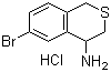 structure of CAS# 1187830-57-4, 6-溴-3,4-二氢-1H-2-苯并噻喃-4-胺盐酸盐