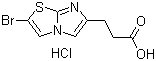 structure of CAS# 1187830-80-3, 2-溴咪唑并[2,1-b]噻唑-6-丙酸盐酸盐